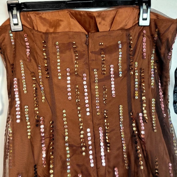 Niki Livas Vintage 90s Sequin Prom Dress Long Full Flare Formal Gown Women 12 M - Picture 4 of 4